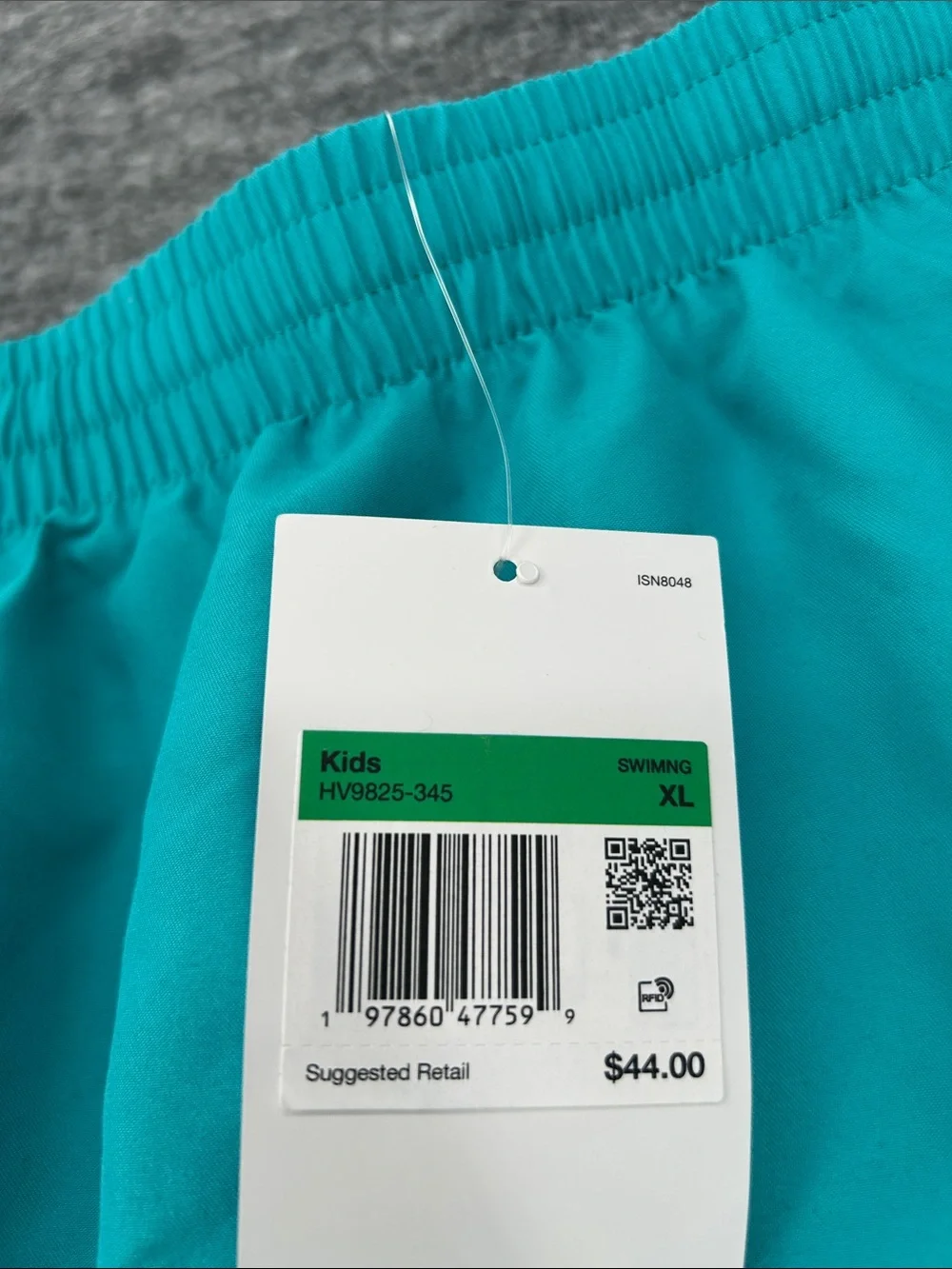 Nike Kids Turquoise Swim Shorts with White Logo and Gold Swoosh Size XL - Picture 5 of 8